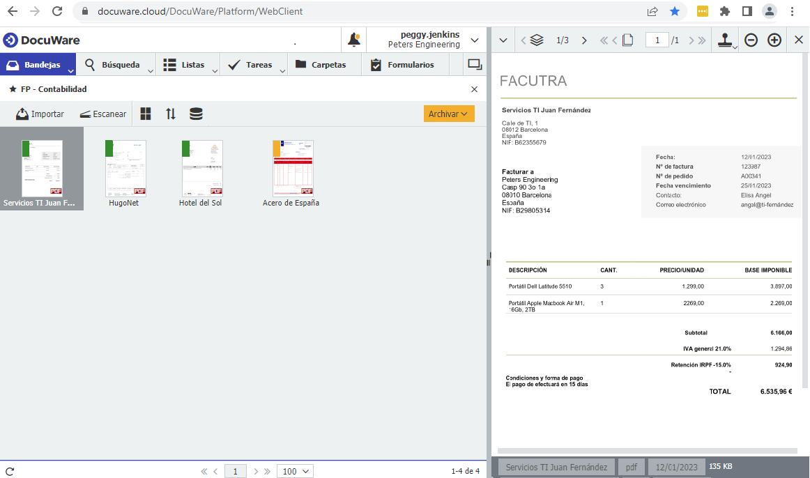 Todo en un mismo lugar: Escanee, importe o arrastre facturas a DocuWare. Todo en un mismo lugar: Escanee, importe o arrastre facturas a DocuWare.